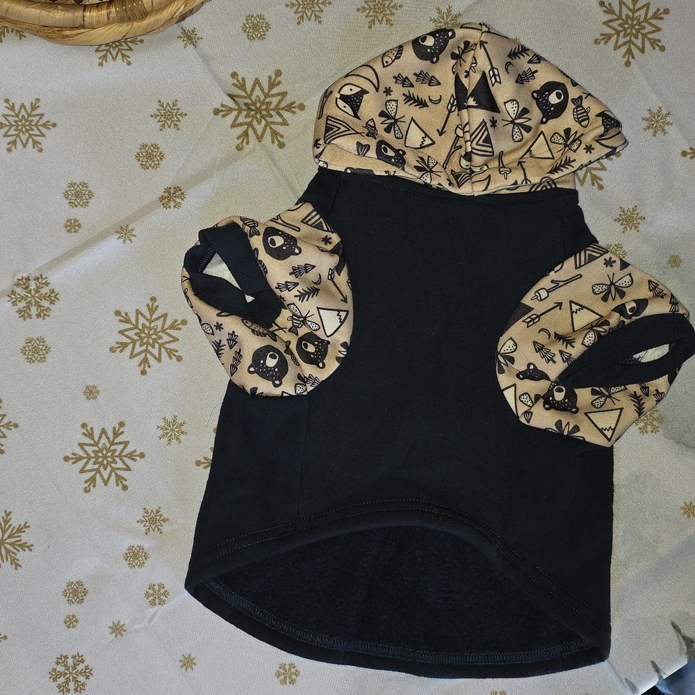 Bond & Co Black Cream Dog Hoodie Medium #DGC MED - Picture 4 of 7